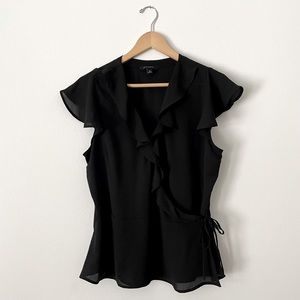 Banana Republic Classy Black Wrap Top ✨